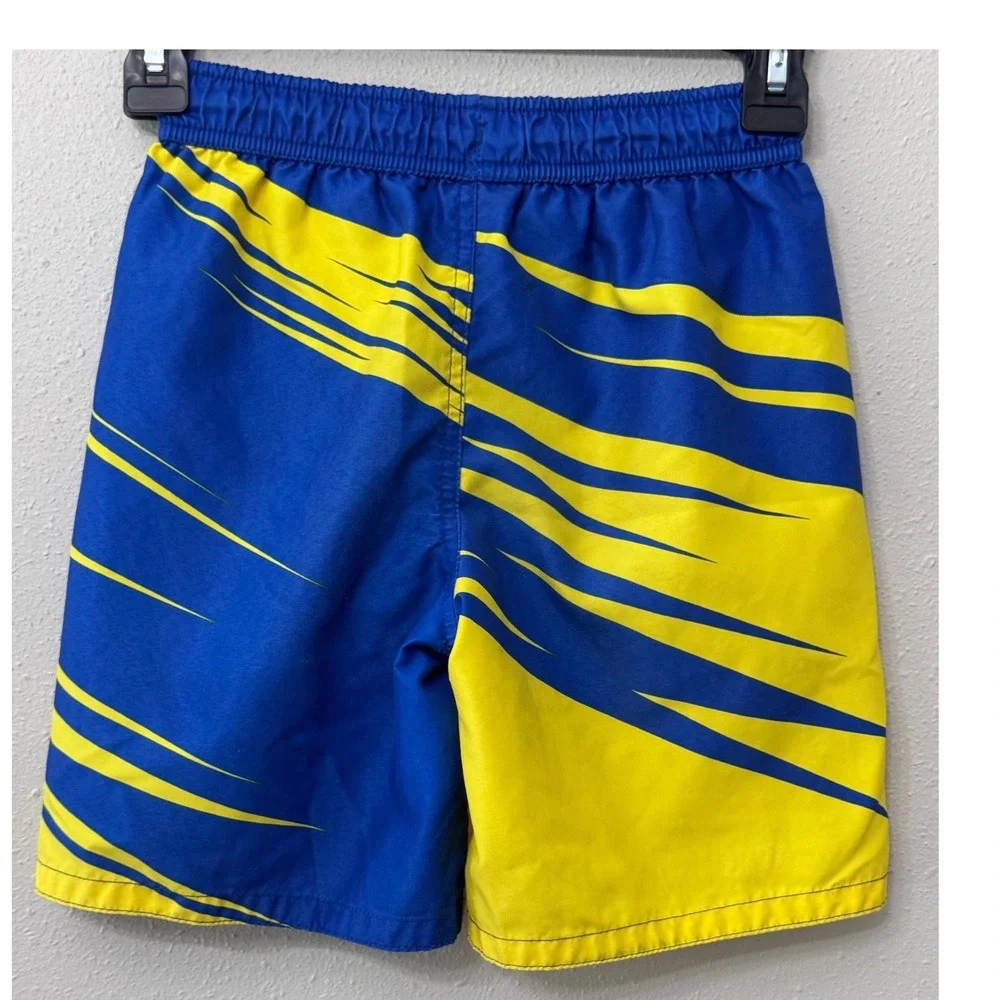 Pokemon Pikachu Boys Sz 8 Swim Trunks Bu/Yw Board‎ Shorts Mesh Lined